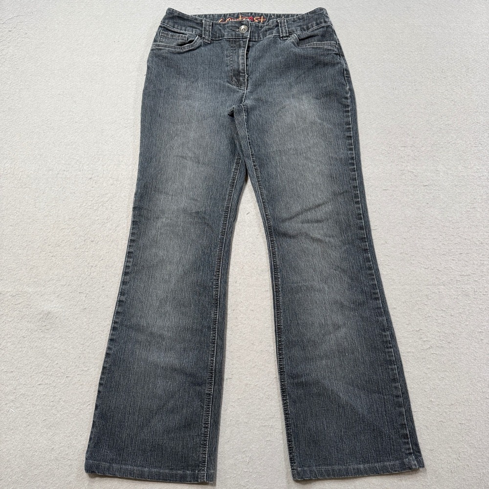 Contrast Jeans Women's 9 Black Charcoal Wash Bootcut Mid Rise Denim Y2K Retro